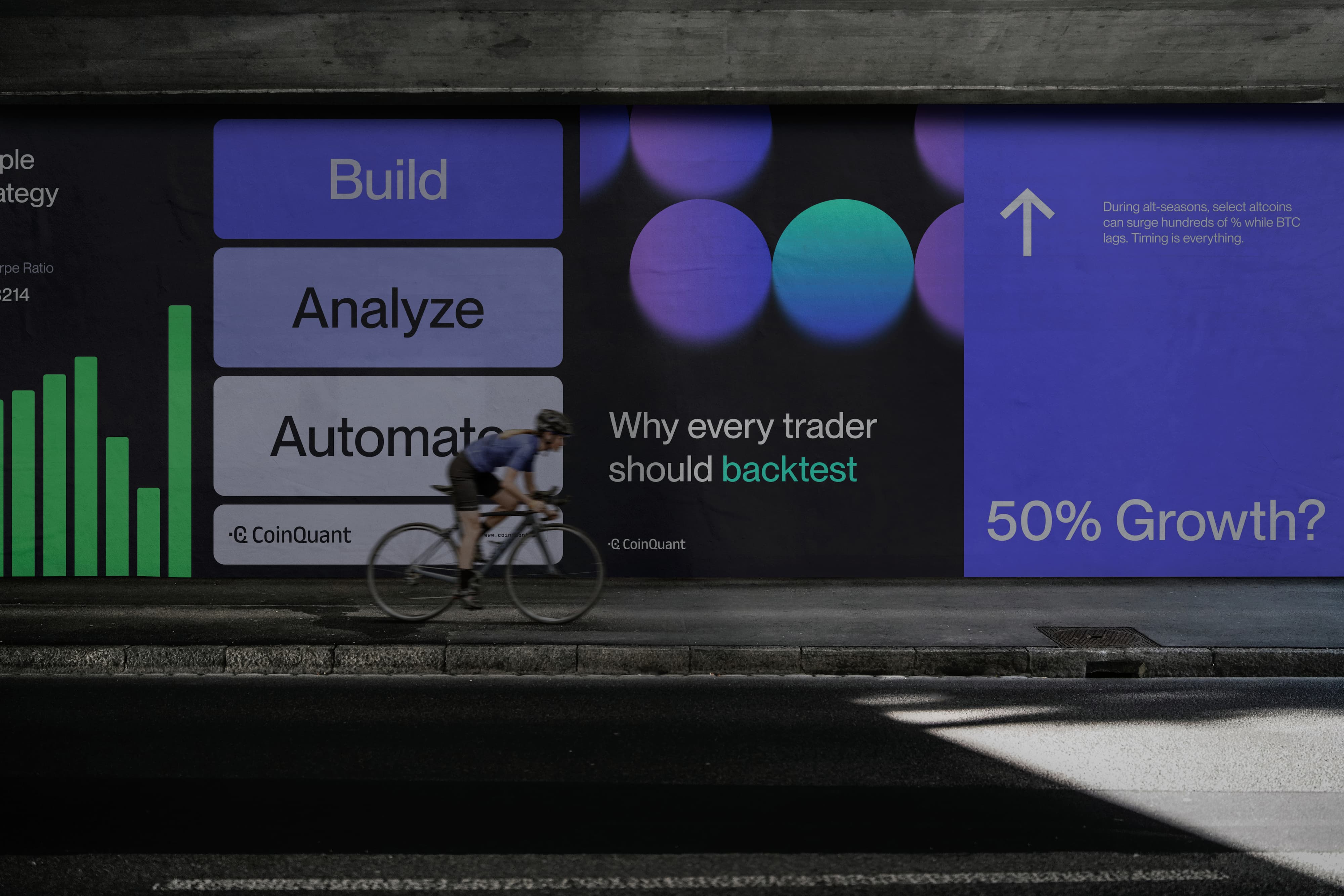 Street mockup of CoinQuant posters